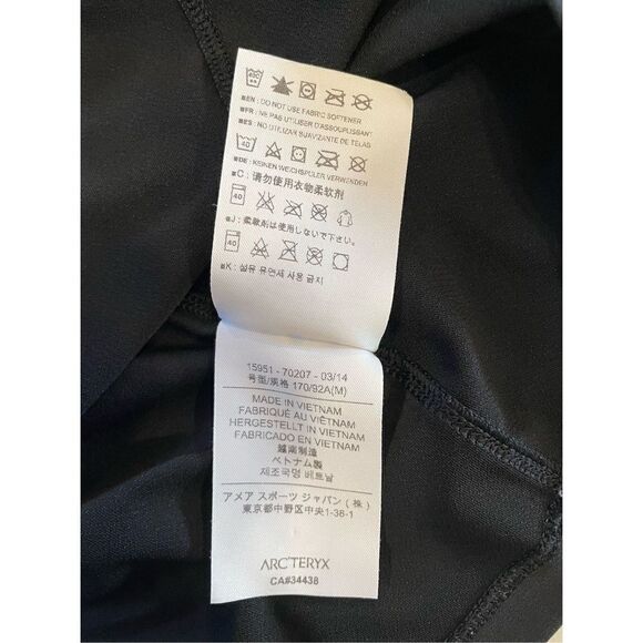 Arcteryx Womens 1/2 Zip Pullover Lightweight Base Layer Black Grey Sz M - Picture 7 of 7